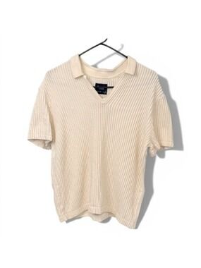 Abercrombie & Fitch Cream Johnny Collar Sweater Small